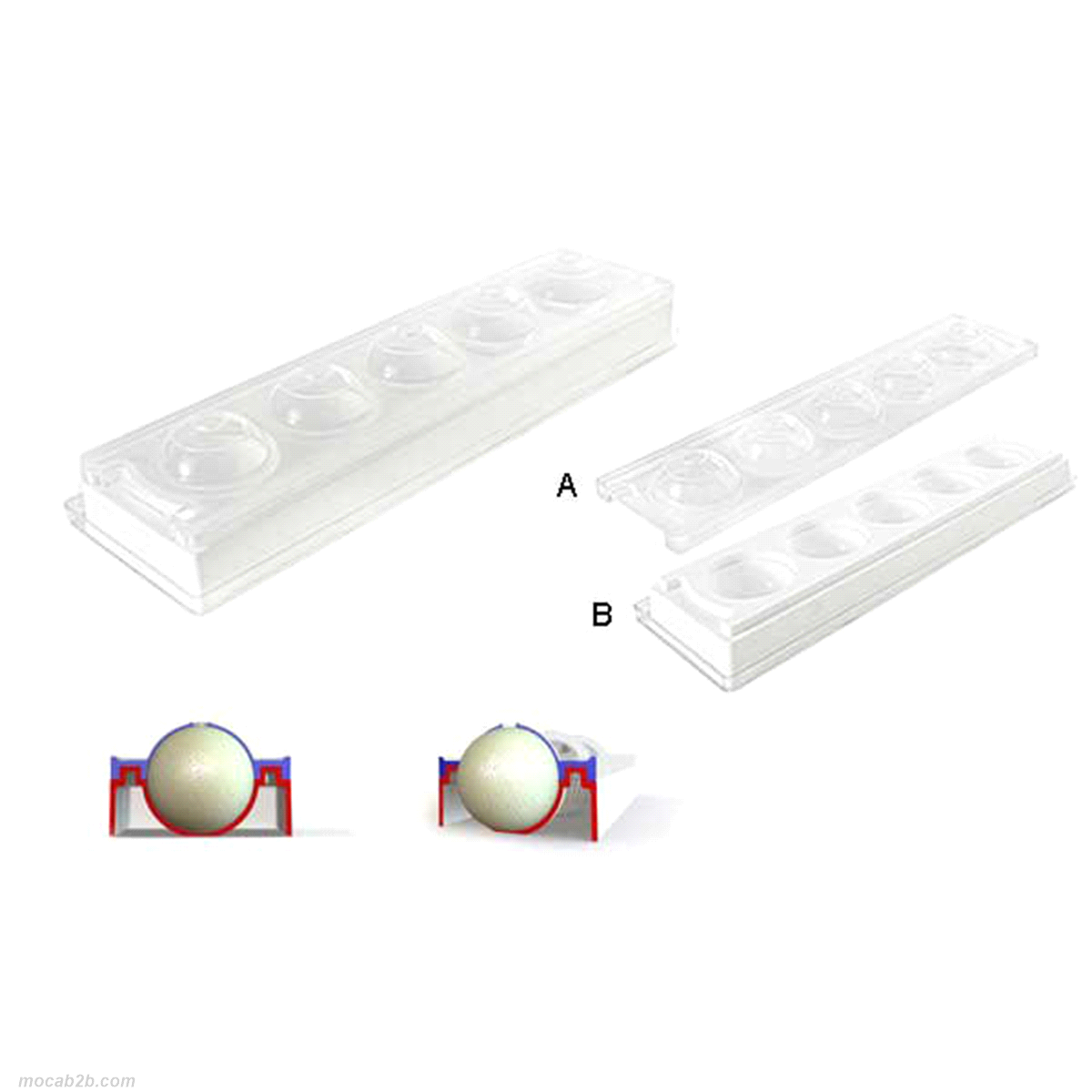Stampo in silicone che permette di creare dei dessert al piatto ed delle eventuali monoporzioni, di forma sferica. 